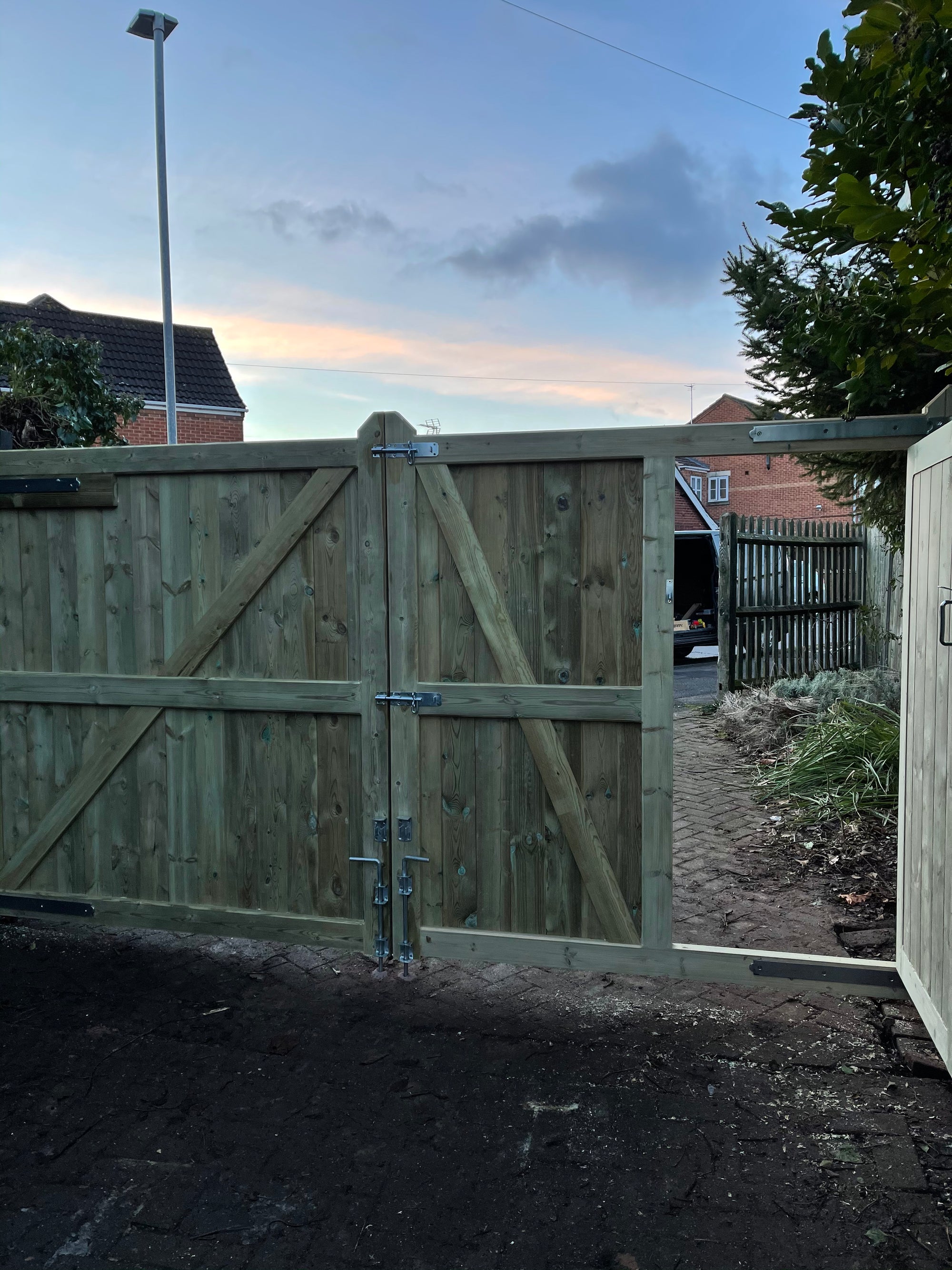 Lodge style with pedestrian access door - Pressure Treated Tanalised Timber