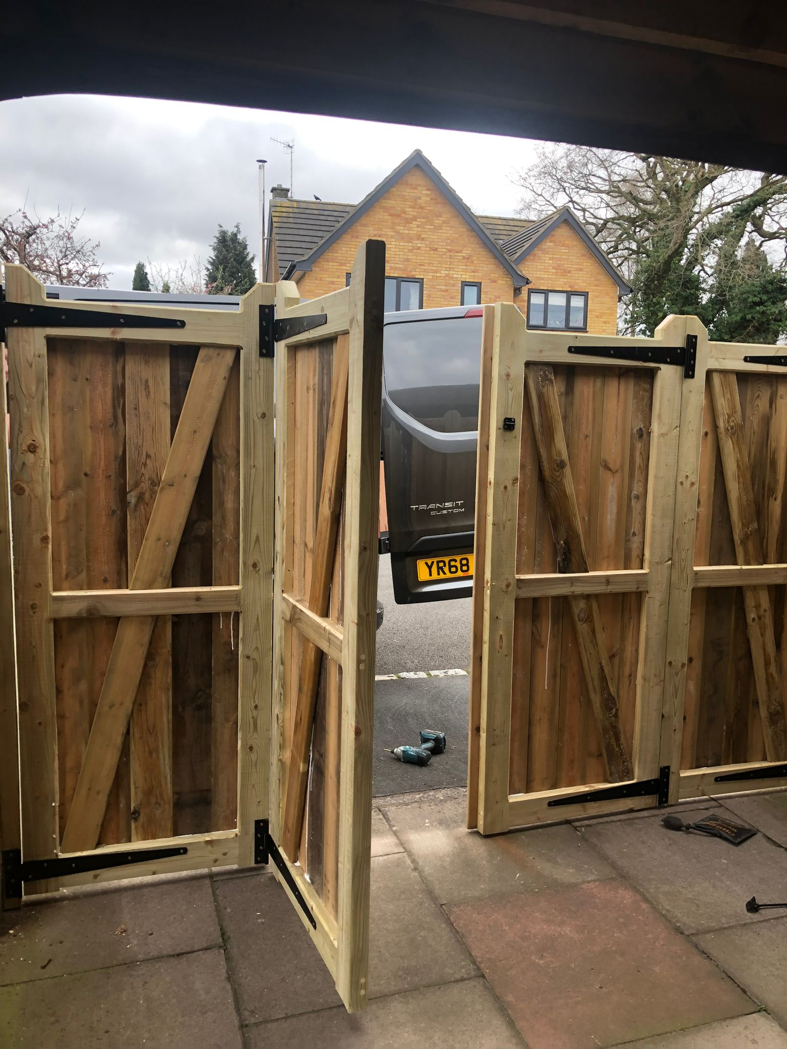 Bi-folding solid boarded style - Pressure Treated Tanalised Timber